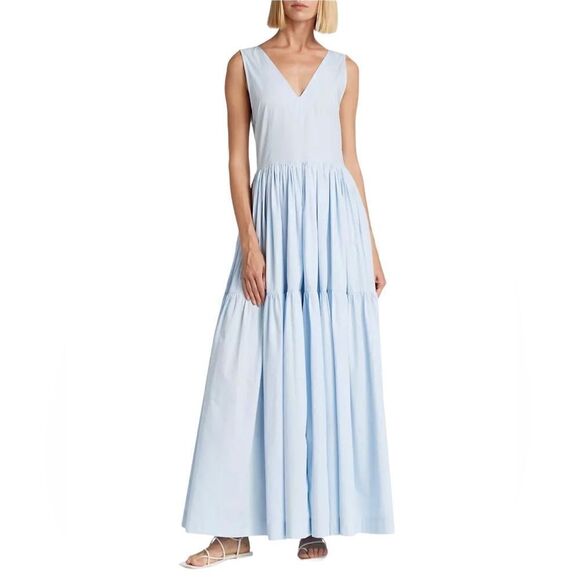 Anthropologie S/W/F V Neck Tiered Maxi Dress - Picture 4 of 14